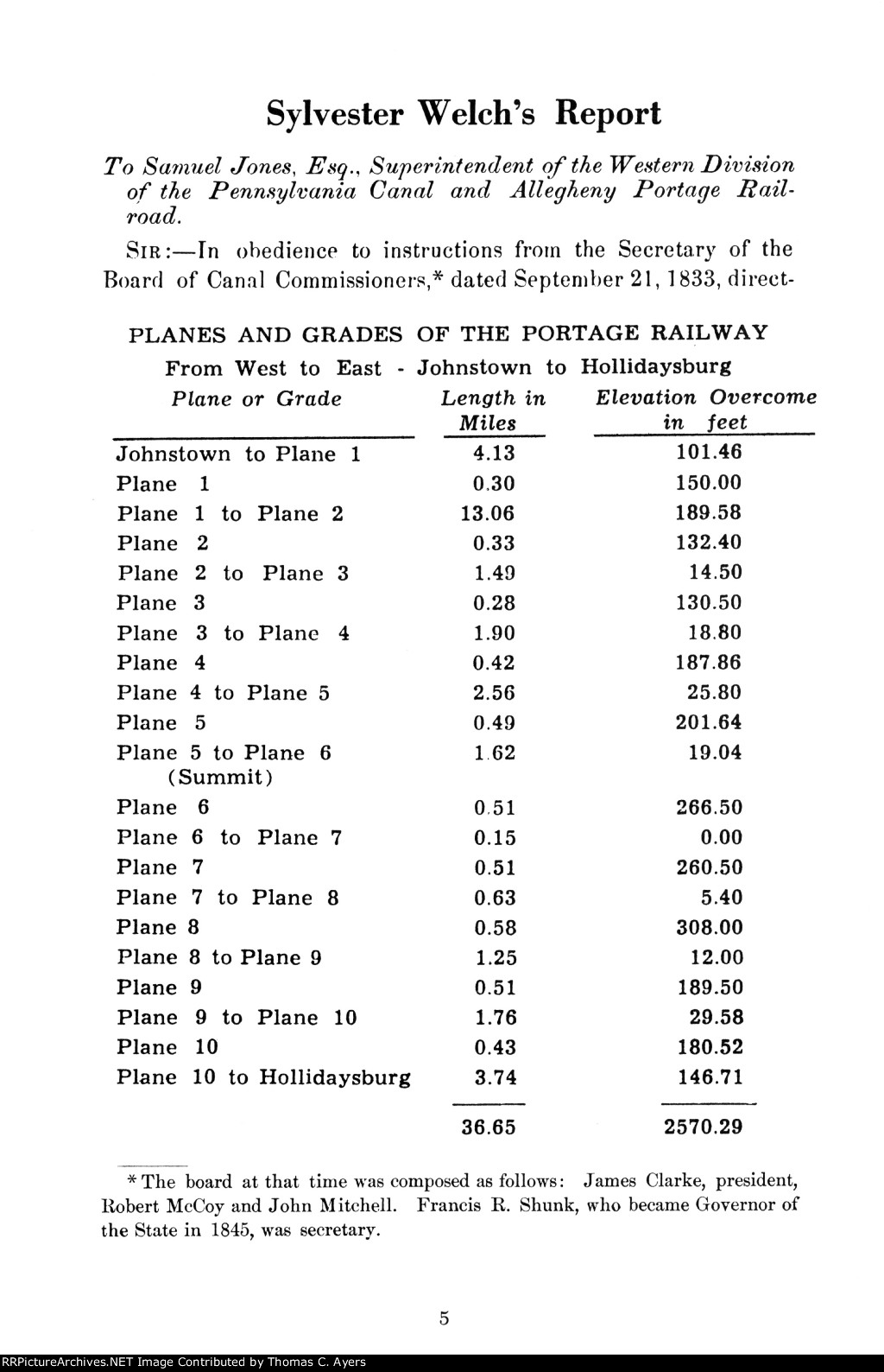 "Allegheny Portage Railroad, Page 5, 1833